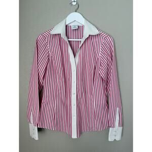 Brooks Brothers Women’s Button Down Shirt Size 8 Women's Pink Striped Business